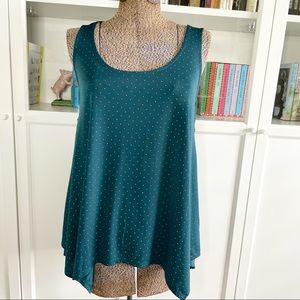Rock & Republic Dark Green Studded Tunic Top